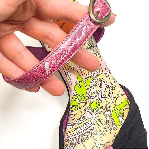 Macanna Italy Pink & Black Leather Heels - Size 5.5 - Vintage Chic! - Picture 9 of 9